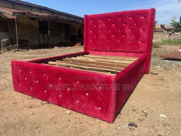 Red Double Bedframe (54x75)//Fee Delivery · Photo 1