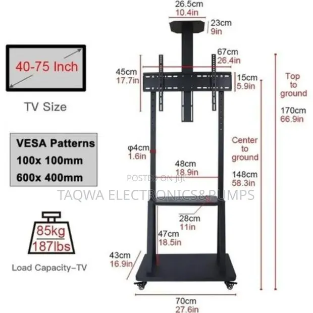 Lovely Mobile Tv Stand 32-75 Inches · Photo 1