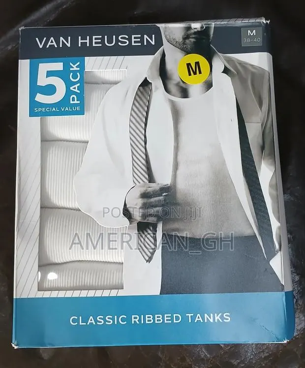 Van Hussen Classic Ribbed Tank, 5 Pack · Photo 1