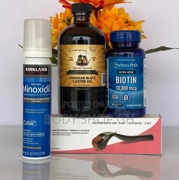 Kirkland Foam + Derma Roller + Biotin + Castor Oil for Hair and Beard · Photo 1