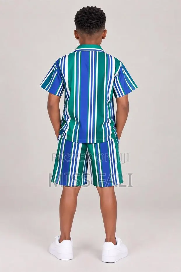 Blue and Green Stripe Co-Ords. 12-14Years · Photo 1