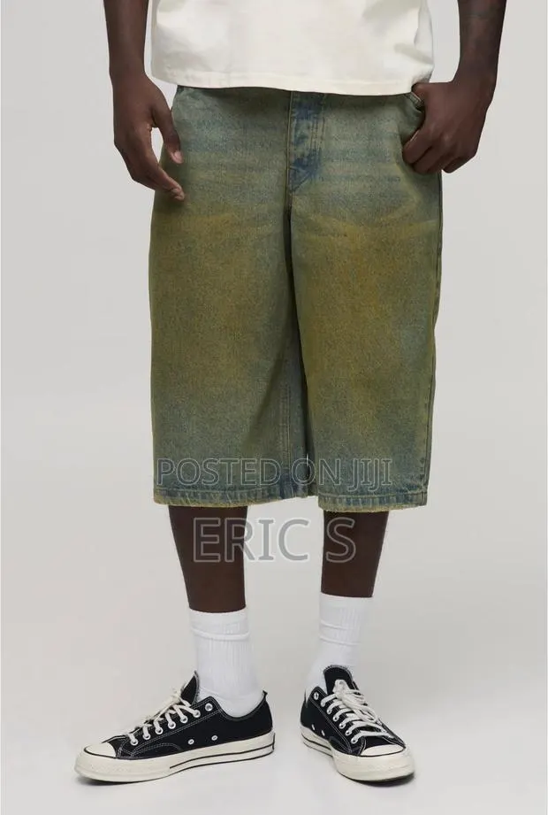 Longline Tinted Denim Jorts · Photo 1
