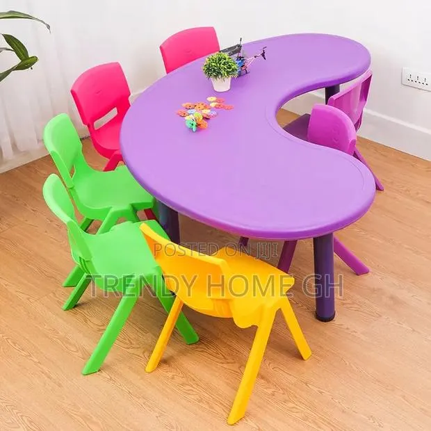 Moon Shape Kids Study Table Fun Educational Desk · Photo 4
