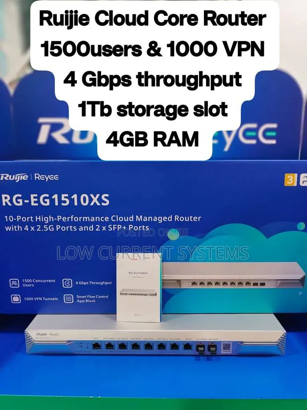Ruijie Cloud Core Router Managed Business Router 1500 Users 4gb Ram · Photo 1