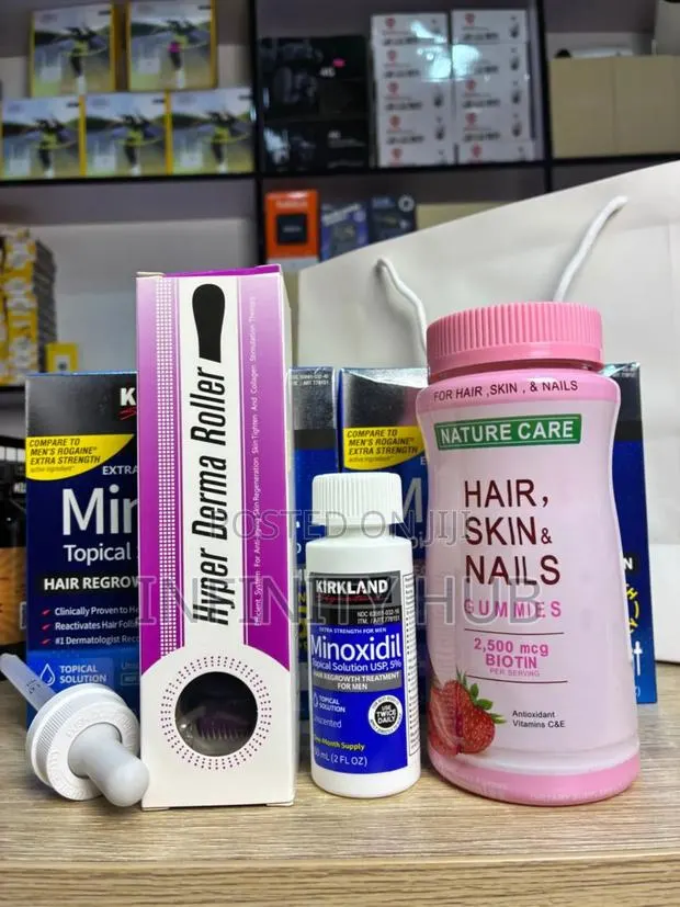 Kirkland Minoxidil, Derma Roller and Gummies · Photo 1
