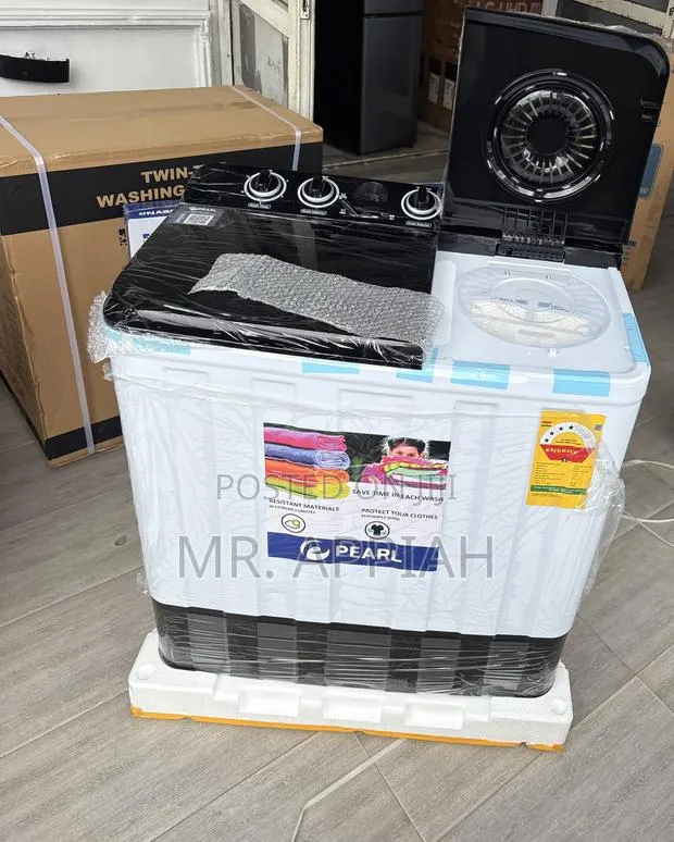 Efficient Pearl 12kg Washing Machine(Spin Dry)Black/White · Photo 1