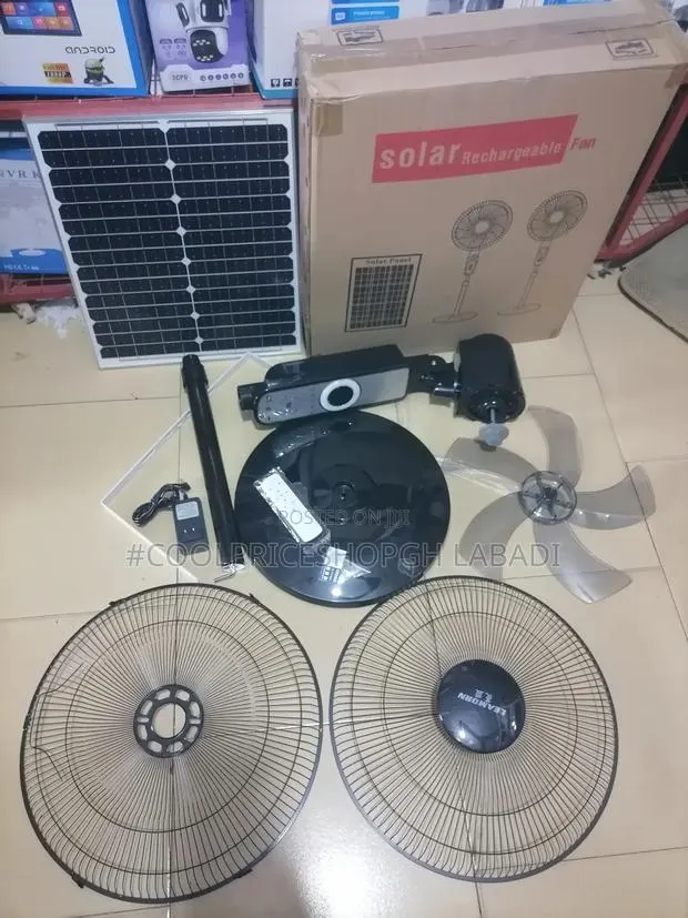 Solar Powered Standing Fan · Photo 1