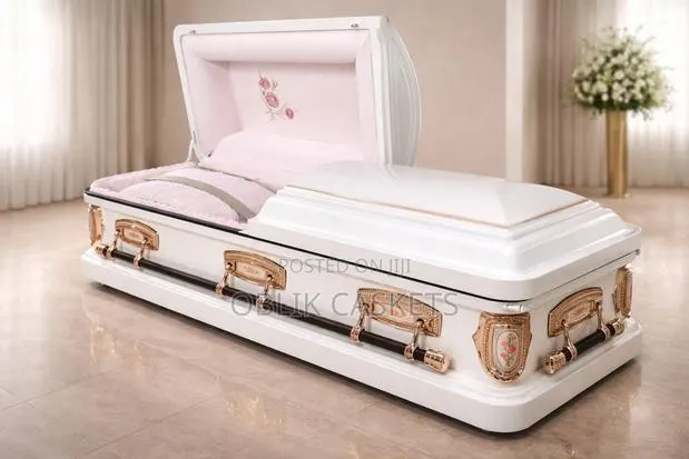The Primrose Antique White Premium Metal Casket · Photo 1