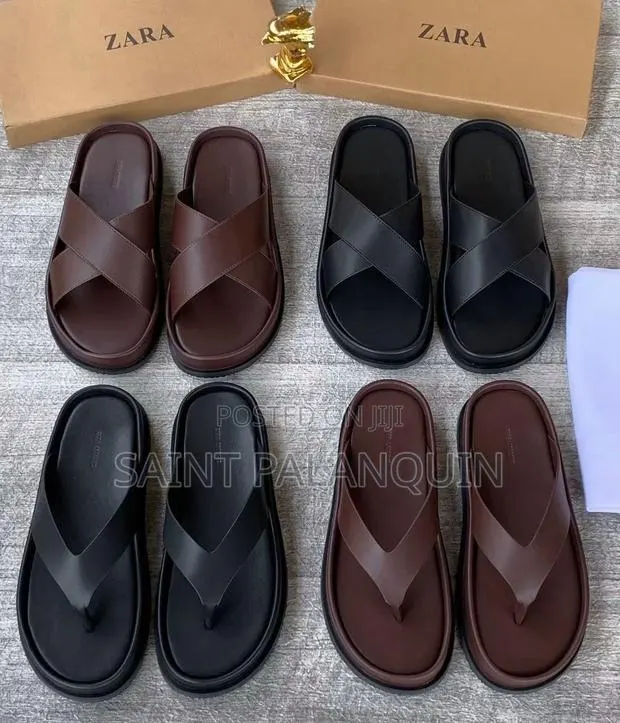 Zara Men's Slip-on Sandals and Slides Smooth Crisscross Straps · Photo 1