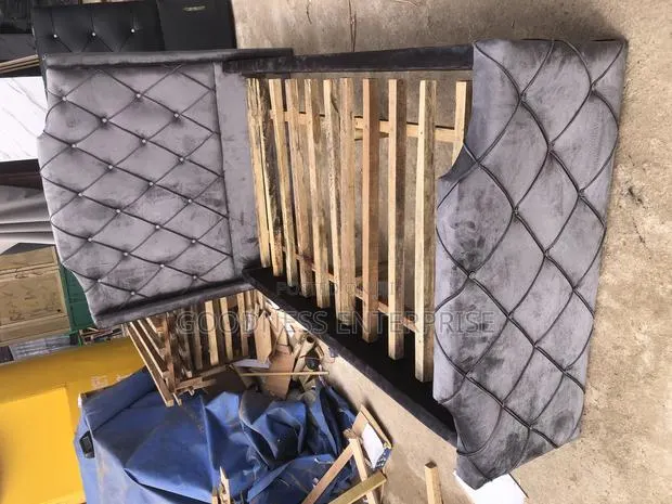 Gray Fabric One Half Bed Frame · Photo 1