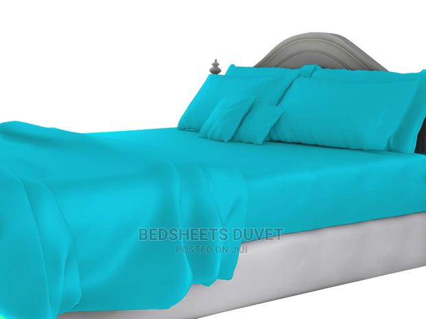 6 Pieces Turquoise Blue Bedsheet Set · Photo 1