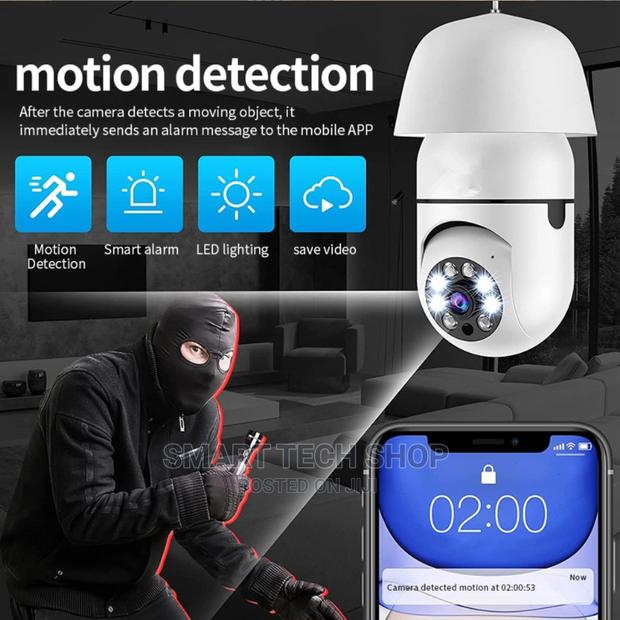 3MP Smart TUYA Wi-Fi PTZ Home Security Bulb Camera With Mic · Photo 4