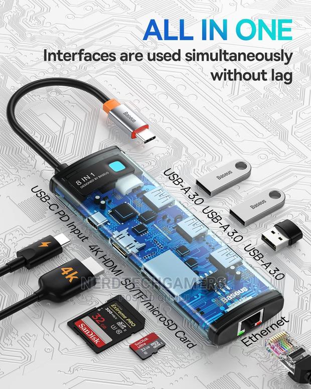 Baseus 8-in-1 Usb C Hub Docking Station, Usb C Adapter · Photo 2