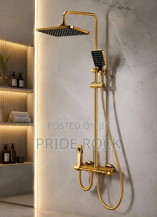 Quality Gold Four in One Shower Pole · Photo 1
