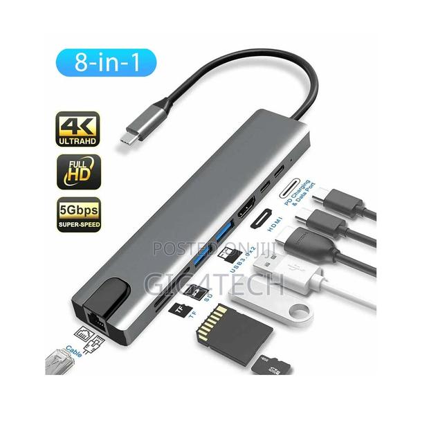 8 In1 Multi-Port Type C to Usb C Hdmi Adapter Usb 3.0 · Photo 3