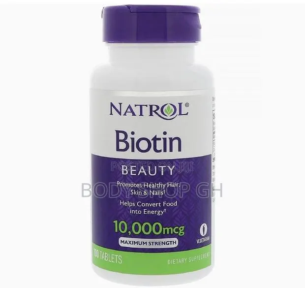 Natrol Biotin - 10,000mcg/ 100 Tabs/ for Hair + Beard Growth · Photo 1