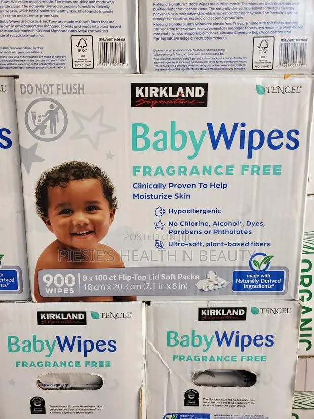 Kirkland Baby Wipes Fragrance Free 900wipes (9*100 Flip Top) · Photo 1
