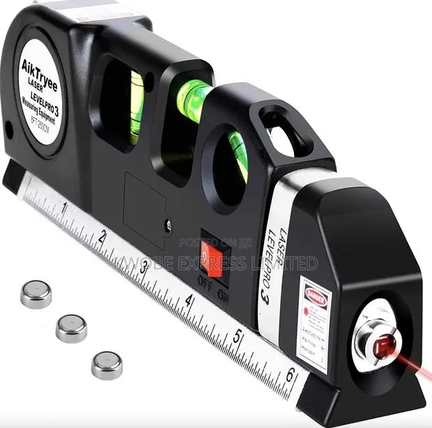 Laser Level Cross Line Tool With 8ft Tape Measure