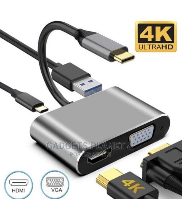 4 in 1 USB C to HUB PD + HDTV + VGA + USB 3.0 - · Photo 1