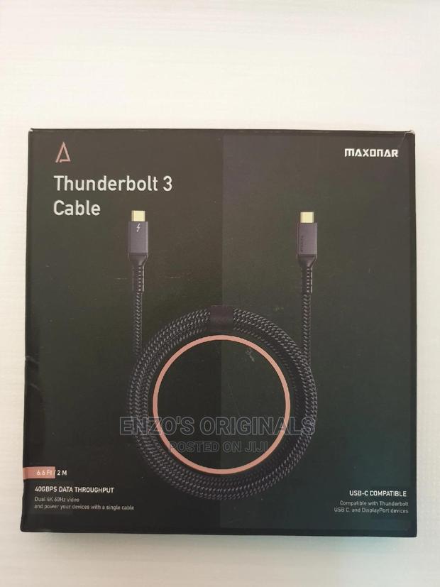 Thunderbolt Bolt 3 Pro Cable 40gbps 60hz 100watt Pd 2 Meters · Photo 1