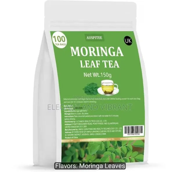 Moringa Leaf Tea Bags, 100 Bags, Herbal Tea No Additives · Photo 1
