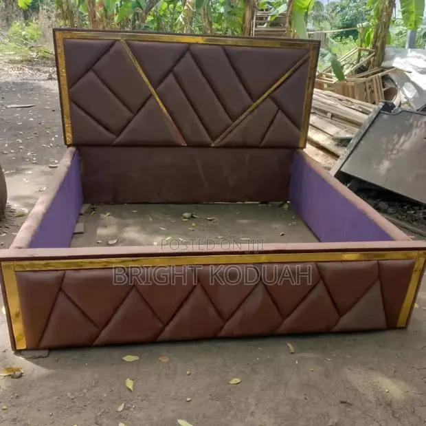 Brown Lather Queen Size Bed Frame · Photo 1