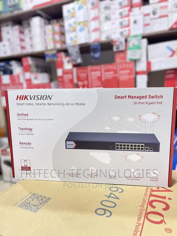 Hikvision 16port Gigabit Unmanaged Poe Switch Ds-3e1518p · Photo 1
