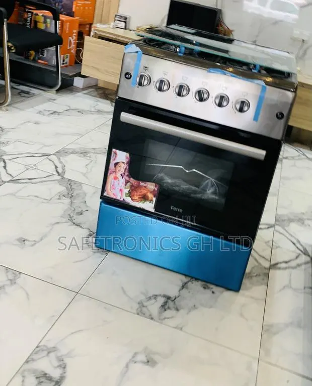 Available Grey Volcano Ferre 50x60 Gas Cooker – New Line, 4 Burners · Photo 1