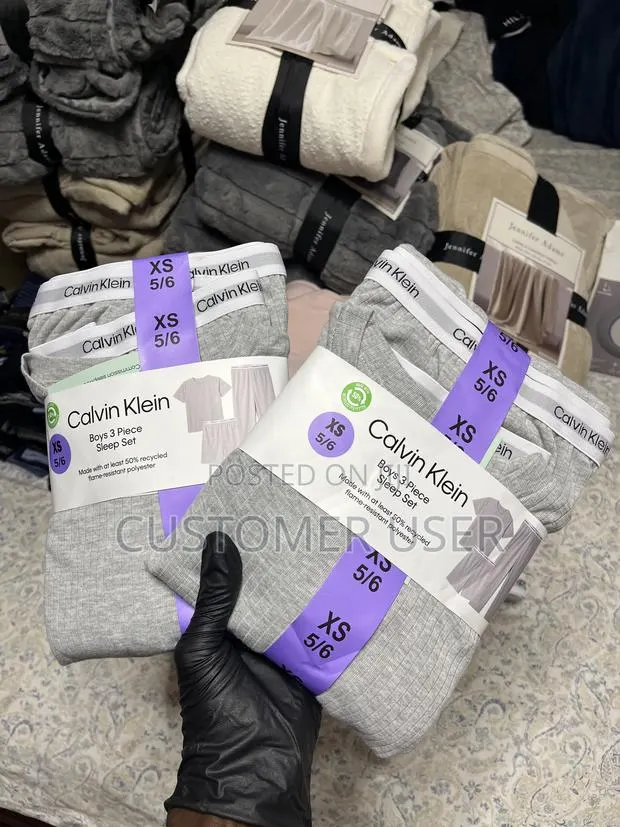 Calvin Klein 3Pcs Unisex Night Wear Sleep Set XS · Photo 1