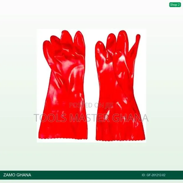 Pvc Red Coated Gloves 30-35cm (Pair) - Gf-201212-02 · Photo 1