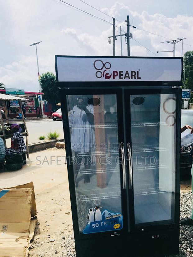 Available PVC-74 Double Display Door Fridge Pearl · Photo 1