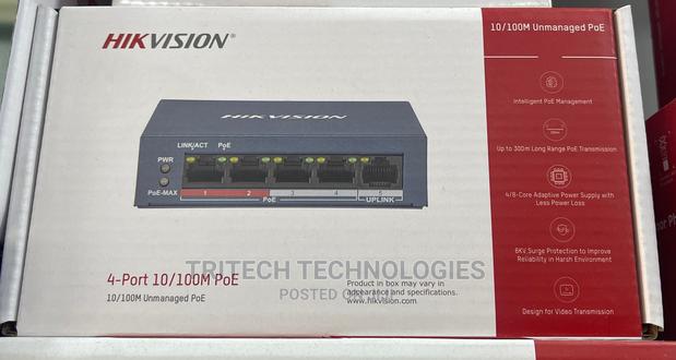 HIKVISION DS-3E0106HP-E 4 Port Fast Unmanaged POE Switch · Photo 1