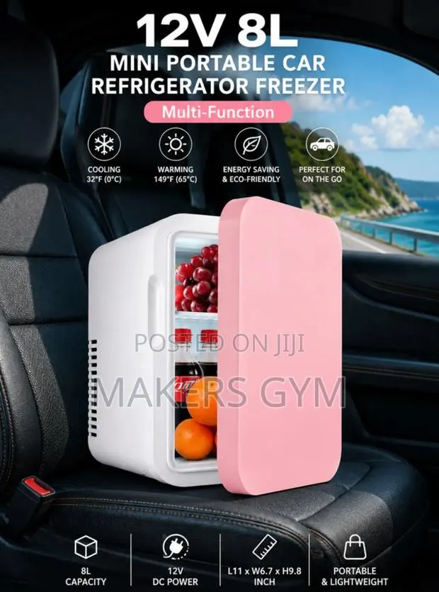 8l Mini Portable Car Refrigerator (Pink) · Photo 1