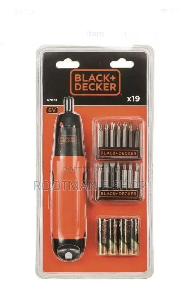 B D Screwdriver Battery Operated Cordless 6V 19 Inserts · Photo 1