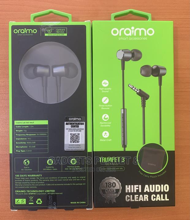 Oraimo Trumpet 3 Earphones Hifi Audio Clear Call / Oep - E40 · Photo 1