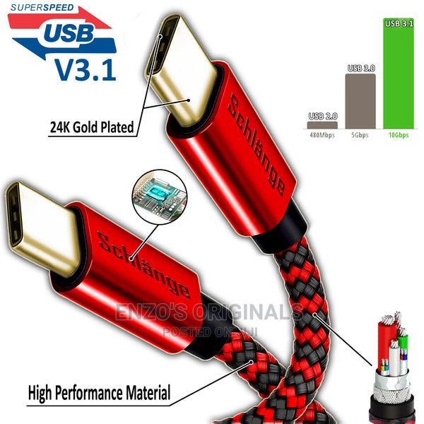 High Speed DATA Cable USB-C to USB-A Braided · Photo 1