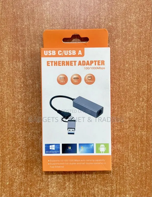 2 in 1 Usb C / Usb a to Rj45 Ethernet Adapter - 100/1000mbps · Photo 1