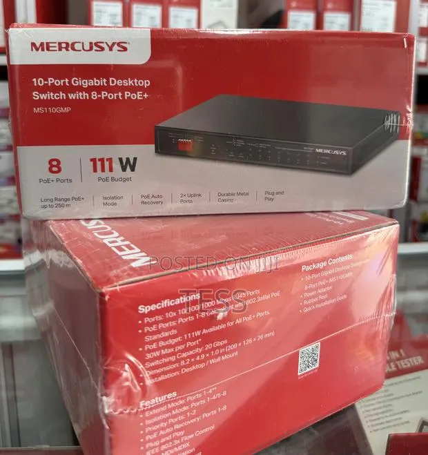Mercusys 10-Port Gigabit Desktop Switch With 8-Port Poe Ms110gmp · Photo 1
