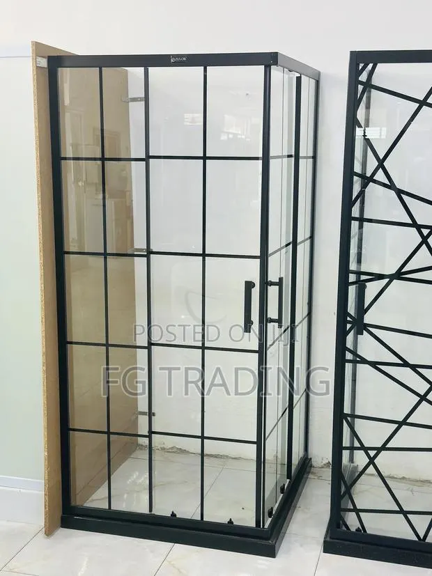 Shower Cubicle - Glass Bathroom - Black Glass Enclosure · Photo 1