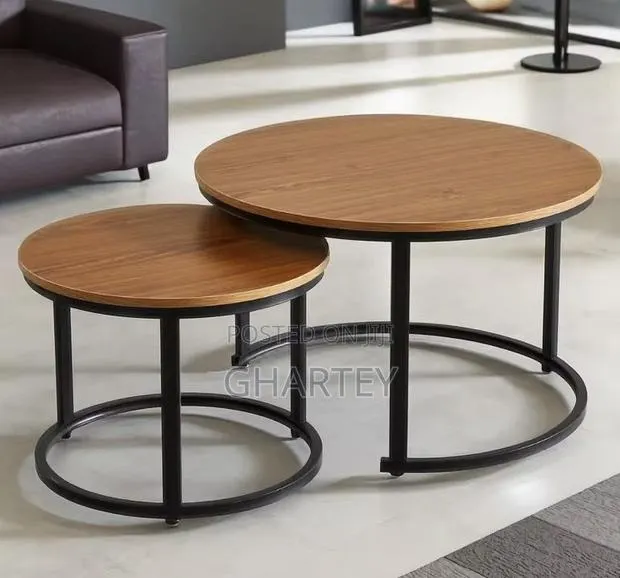 Dual Round Luxury Wooden Coffee Tables · Photo 1