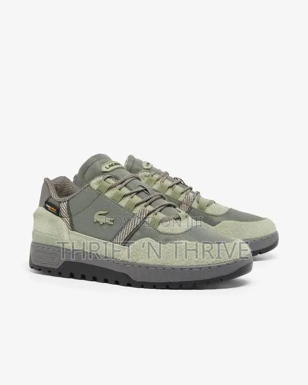 Lacoste Men's T-Clip Winter Outdoor Sneaker Light Green and Grey · Photo 1