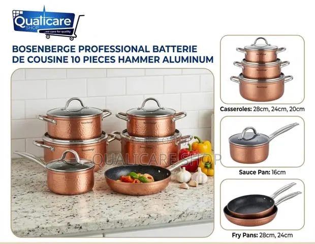 Batterie De Cousine 10 Pieces Hammer Aluminum Cookware Set · Photo 1