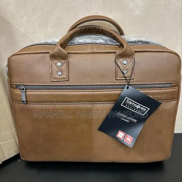 Samsonite Classic Leather Slim Brief, Brown , One Size Laptop Case · Photo 1