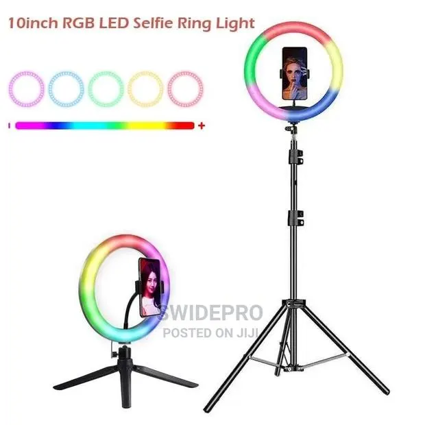 RGB RING LIGHT + Tripod Stand 10” 26cm · Photo 1