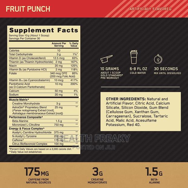 Preworkout Gold Standard Creatine Energy Performance · Photo 2