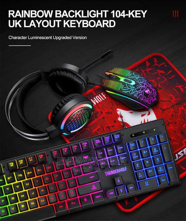 T-Wolf 4in1 Gaming Combo (Keyboard, Mouse Pad, Headset · Photo 3