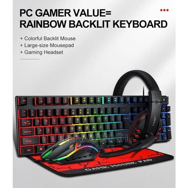 T-Wolf 4in1 Gaming Combo (Keyboard, Mouse Pad, Headset · Photo 5
