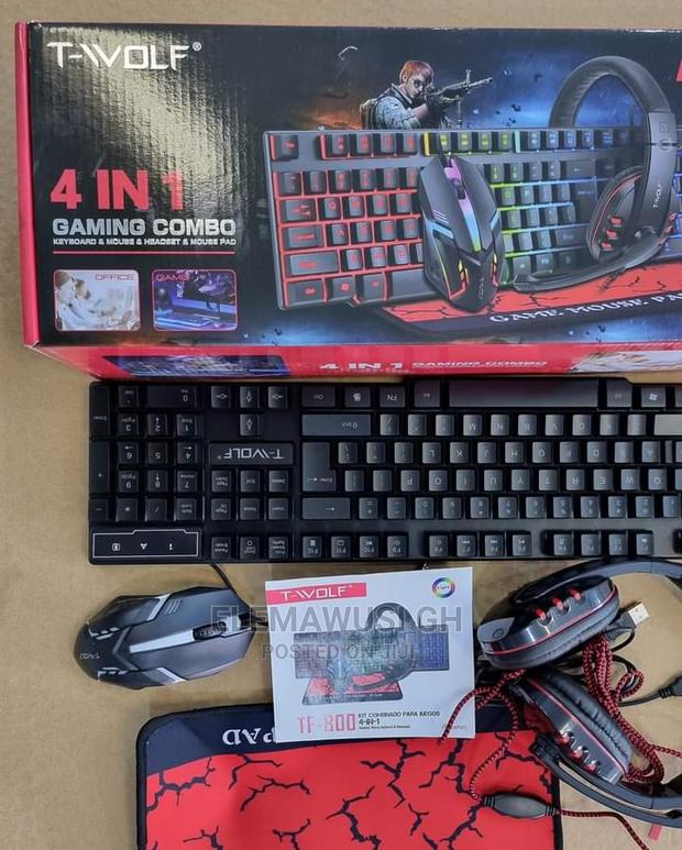 T-Wolf 4in1 Gaming Combo (Keyboard, Mouse Pad, Headset · Photo 2