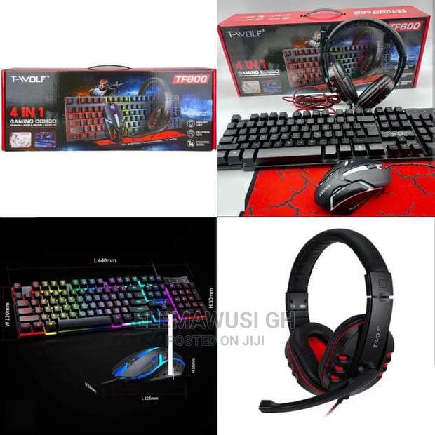 T-Wolf 4in1 Gaming Combo (Keyboard, Mouse Pad, Headset · Photo 1