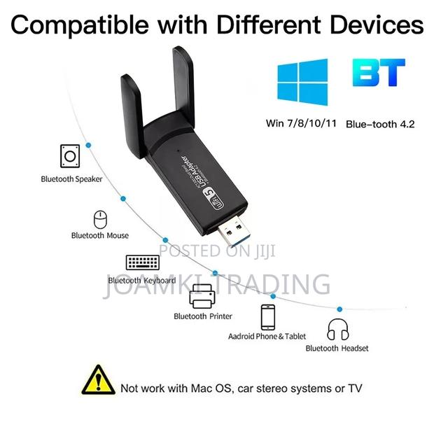 1300 MPS Usb 3.0 Wifi Adapter Bluetooth D-Band Network Card · Photo 3